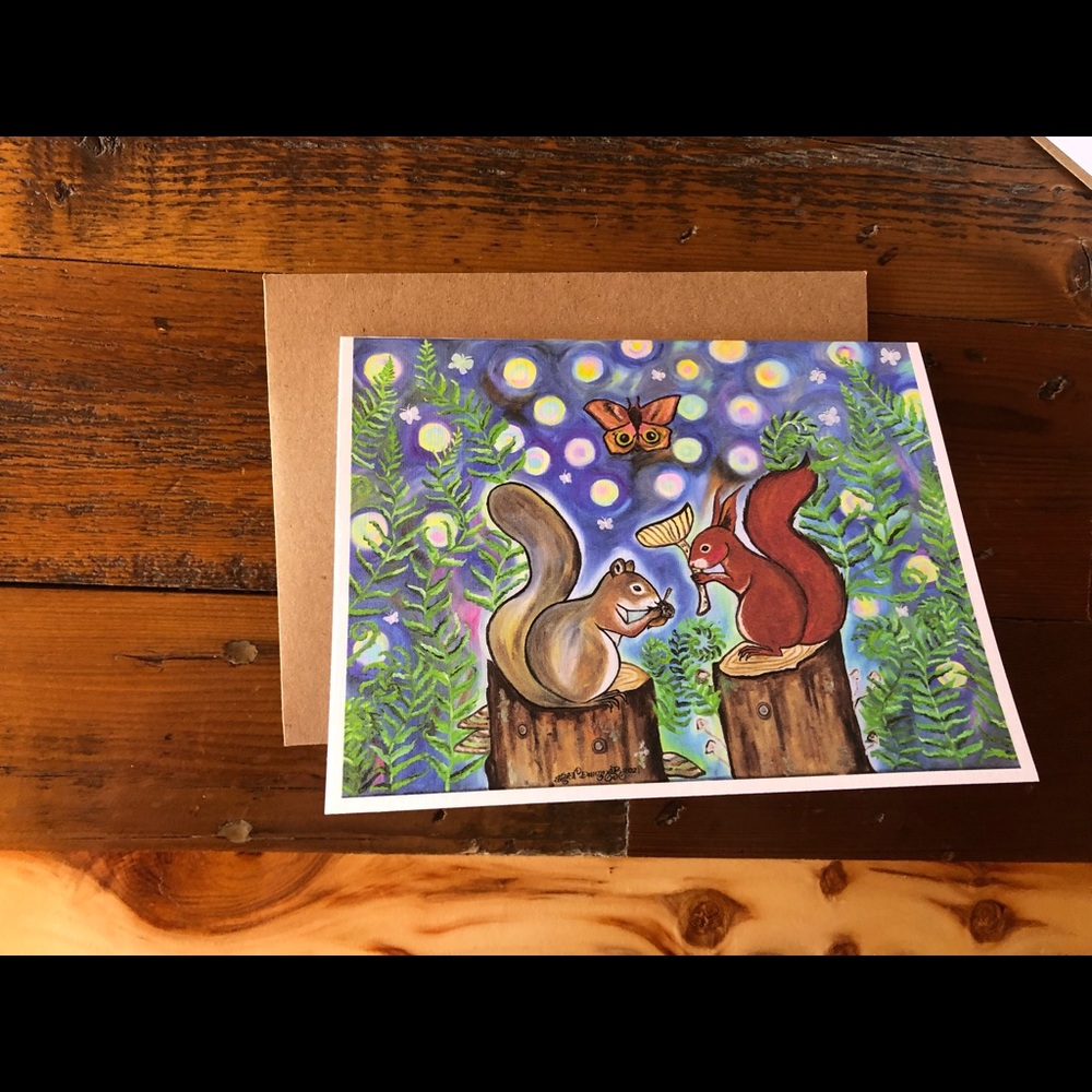 Woodland Critters Greeting Cards 5 Pack in Art Print of Original Oil Painting - Picture 9 of 16